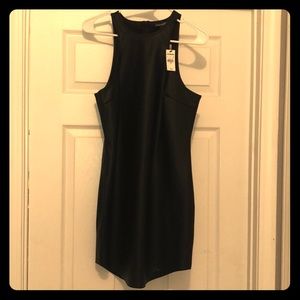 Black faux leather dress